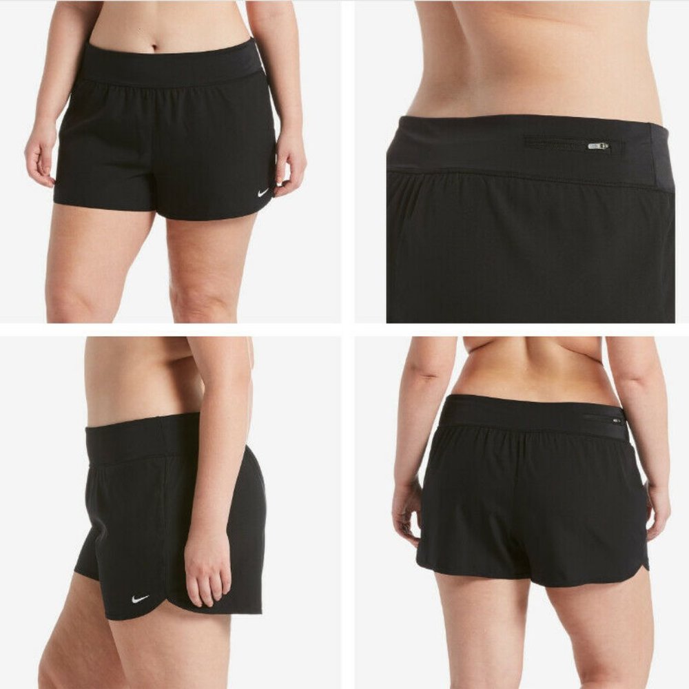 NWT! Nike Black Swimsuit Cover Up Board Shorts NEW!